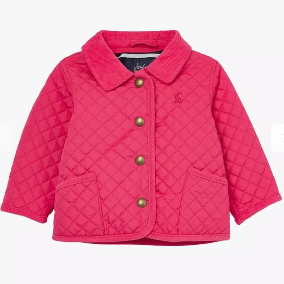 Baby Joule Mabel Quilted Jacket 0-3 Months Pink - Picture 1 of 6